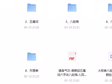 健身养生资源合集[电子书+视频]【八段锦、易筋经、五禽戏、六字诀+太极拳、八卦掌、咏春拳、形意拳等传统武术】电商热销